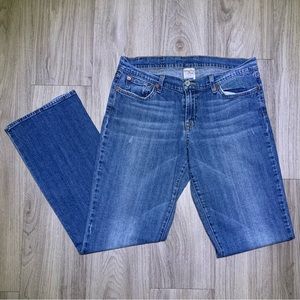 Lucky Brand Jeans Blue Dungarees Midrise Flare Denim
